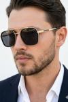 Louis Vuitton Gold Çerçeve Siyah Cam İthal Unisex Gözlük G4534-VLL Gold