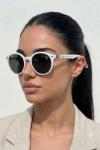Rayban Ferrari Beyaz Yuvarlak Kırmızı Saplı Unisex Gözlük G4555-VLL Beyaz