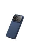 iPhone 17 Pro Rubber Fit Dark Blue Silikon Magsafe Uyumlu Telefon Kılıfı Diğer