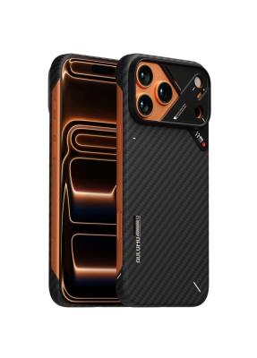 iPhone 17 Pro Ultra Slim Isı Dağıtıcı Aramid Fiber MagSafe Uyumlu Telefon Kılıfı Siyah