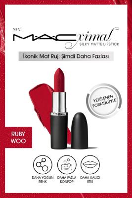 Mac Nemlendirme Etkili Yoğun Renk Sağlayan Ruj - Ruby Woo Diğer