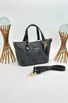  Guess Leona Logo Mini Kömür - Antrasit Gri Kadın Çanta  VLT-404 Siyah