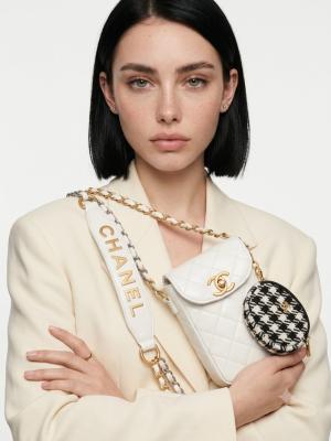 Chanel Beyaz Askılı Telefon Çantası VLT-411 Beyaz