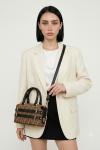 Fendi FF Monogram Siyah-Kahve Boston Kadın Omuz Çantası VLT-416 Siyah