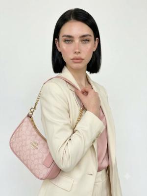 Coach Teri Signature Pembe Omuz Çantası VLT-417 Pembe