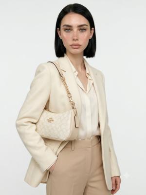 Coach Teri Signature Bej Omuz Çantası VLT-419 Bej