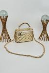 Chanel Vanity Case Gold Metalik Orta Boy Omuz Çantası VLT-424 Gold