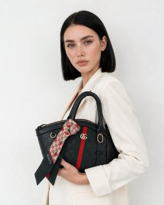 Gucci Ophidia Siyah GG Monogram Kadın El ve Omuz Çantası VLT-425 Siyah