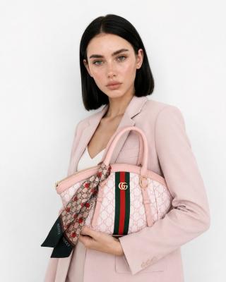 Gucci Ophidia Pembe GG Monogram Kadın El ve Omuz Çantası VLT-426 Pembe