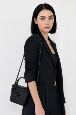 Chanel Mini Vanity Case Siyah Küçük Boy Omuz Çantası VLT-435 Siyah