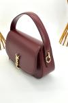 YSL Voltaire Bordo Logolu Deri Baget Omuz Çantası VLT-449 Bordo
