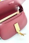 YSL Voltaire Bordo Logolu Deri Baget Omuz Çantası VLT-449 Bordo