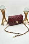 Chanel Pre-Owned Classic Flap Bordo Kapitone Deri Kadın Omuz Çantası VLT-456 Bordo