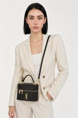 Saint Laurent Gaby Vanity Acı Kahve Kapitone Deri Kadın El ve Omuz Çantası VLT-459 Acı Kahve