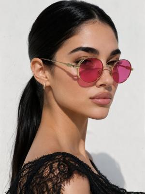 Miu Miu Pembe Cam Gold Çerçeve İthal Kadın Gözlük G4617-VLL Pembe