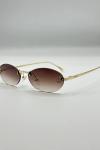 Fendi First Crystal Oval FE4075US Kahverengi Kadın Gözlük G4654-ILY Kahverengi