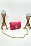 Gucci GG Pembe Marmont Matelasse Mini Omuz Çantası VLT-479 Pembe