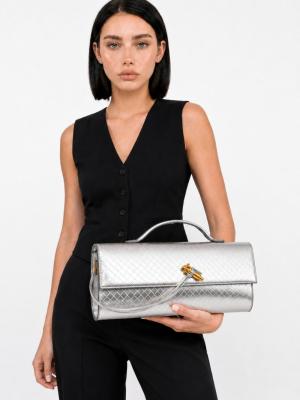 Bottega Veneta Andiamo Silver İthal Örgü Portföy El Çantası VLT-487 Diğer