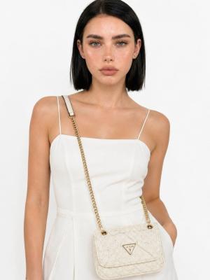 Guess Krem Triangolo Model Kadın Tüvit Zincirli Omuz Çantası VLT-490 Diğer
