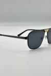 Cartier Siyah-Gold Kare Metal Çerçeveli Erkek Güneş Gözlüğü G4692-ILY Siyah