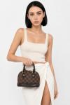 Louis Vuitton Mini Alma Bag (Çift Kulplu ve Çapraz Askılı) VLT-508 Siyah Kahverengi