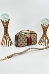 Gucci GG Desenli Kahverengi Mini Vanity Bag (Ayarlanabilir Uzun Askılı) VLT-509 Siyah Kahverengi