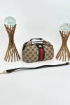 Gucci GG Desenli Siyah-Kahve Mini Vanity Bag (Ayarlanabilir Uzun Askılı) VLT-510 Siyah