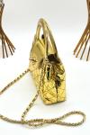 Chanel Small Kelly Metalik Gold Kapitone Çanta  VLT-512 Gold