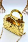 Chanel Small Kelly Metalik Gold Kapitone Çanta  VLT-512 Gold