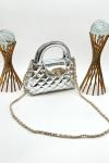 Chanel Small Kelly Metalik Gri Kapitone Deri Çanta VLT-513 Gri