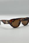 Gucci GG1421S Kahverengi Kadın Güneş Gözlüğü G4704-VLL Leopar