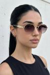 Prada PR 65ZS Oval Kahverengi İthal Unisex Gözlük G4723-CN Kahverengi