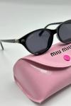 Miu Miu Oval Siyah İthal Kadın Gözlük G4749-CN Siyah