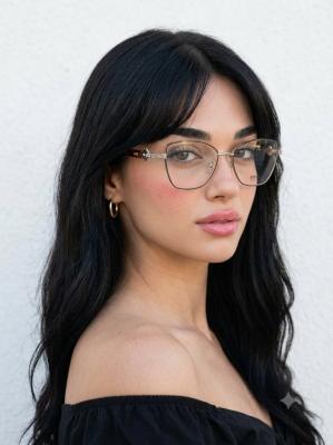 Ena Eyewear Kadın Metal Çerçeveli Leopar Optik Gözlük G4756-CN
