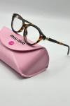 Miu Miu Oval Leopar Şeffaf Cam İthal Kadın Gözlük G4764-CN