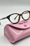 Miu Miu Oval Leopar Şeffaf Cam İthal Kadın Gözlük G4764-CN