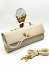 Bottega Veneta Krem İthal Örgü Portföy El Çantası VLT-533 Krem
