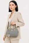 Vakko Monogram Speedy El ve Omuz Çantası VLT-539 Gri