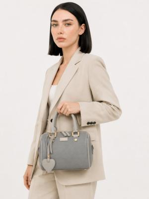 Vakko Monogram Speedy El ve Omuz Çantası VLT-539 Gri