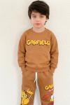 Zara Model Garfield ve Odie Baskılı Taba 2 li Eşofman Takımı  Turuncu