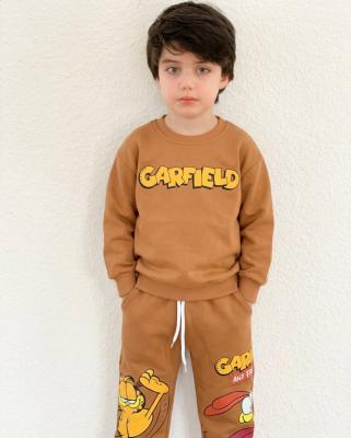 Zara Model Garfield ve Odie Baskılı Taba 2 li Eşofman Takımı  Turuncu