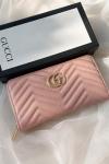 Gucci Marmont Zip Around Dusty Pink Cüzdan CZ001