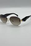 Prada Çerçevesiz Geometrik Unisex Güneş Gözlüğü Kahve G4805-DB