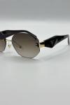 Prada Çerçevesiz Geometrik Unisex Güneş Gözlüğü Kahve G4805-DB