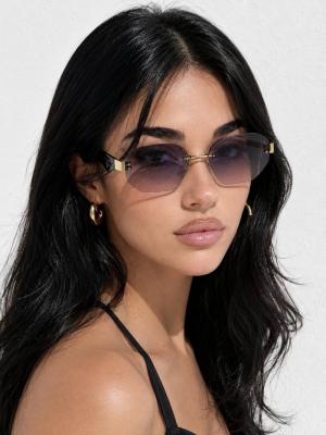 Prada Çerçevesiz Geometrik Unisex Güneş Gözlüğü Degrage G4806-DB Diğer