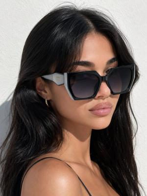 Prada Milano PR 15 Siyah Beyaz Kadın Gözlük G4815-DB Siyah