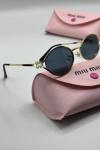 Miu Miu SMUA54 Gold Metal Yuvarlak Kadın Güneş Gözlüğü G4826-DB