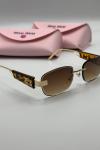 Miu Miu MU Metal Leopar İthal Kadın Güneş Gözlüğü G4831-DB