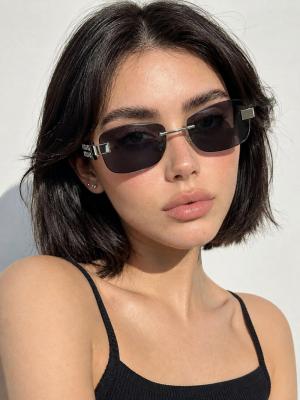 Miu Miu MU Metal Gümüş İthal Kadın Güneş Gözlüğü G4833-DB Siyah