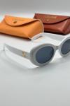 Celine Triomphe 01 CL40194U 25A Beyaz Oval Kadın Güneş Gözlüğü G4849-DB Beyaz